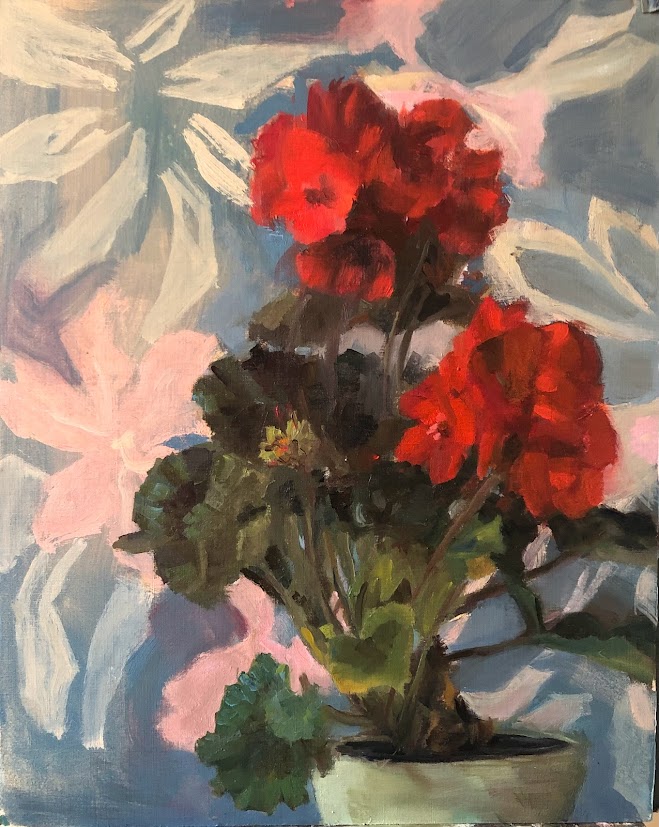 Achter de geranium